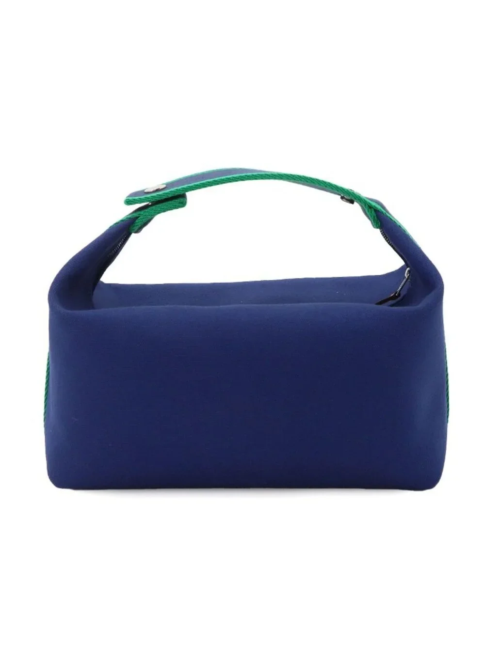 Hermes Brid-a-brac GM Hand Bag Toile H Blue Marine Green Silver
